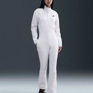 NEW $185 Nike Sportswear Tech Fleece White Gray Jumpsuit HV4095-013 Women Size M